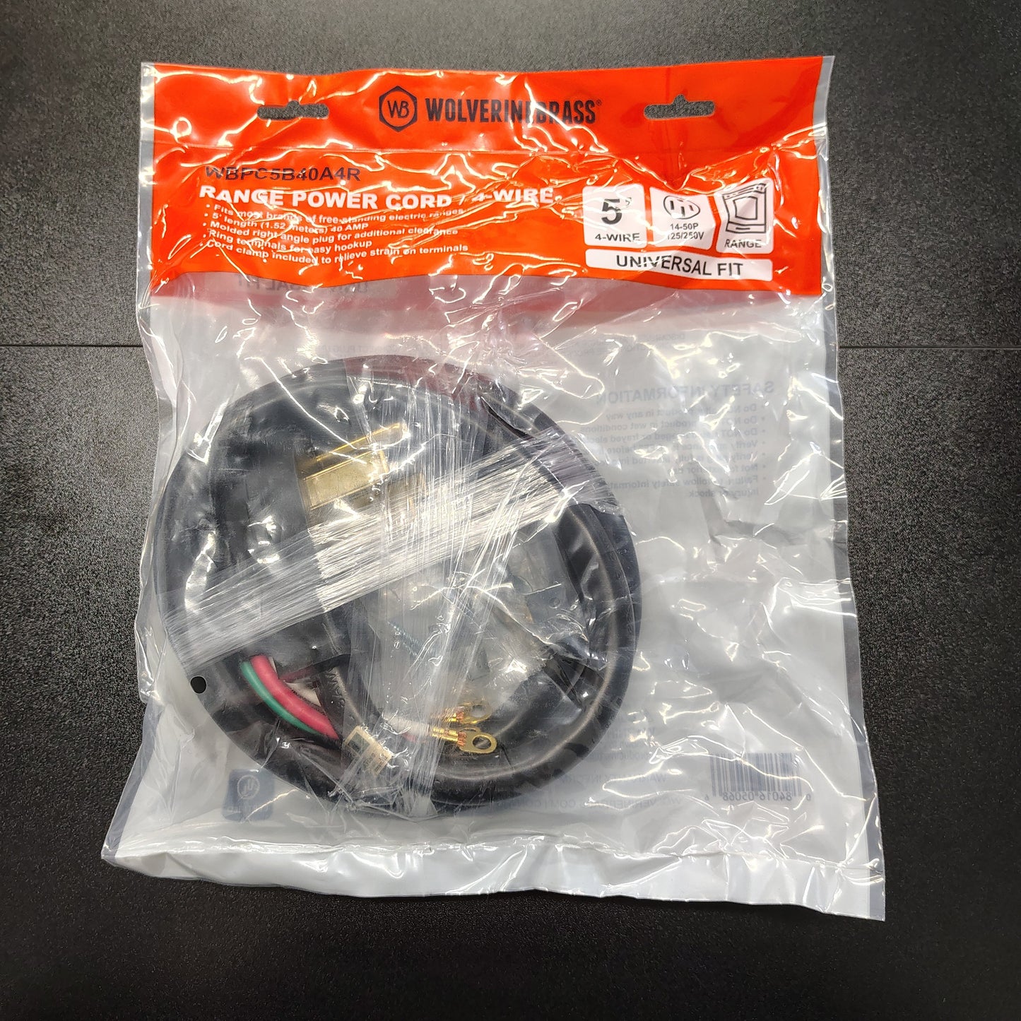 4-Wire 5 ft. Range Power Cord WBPC5B40A4R