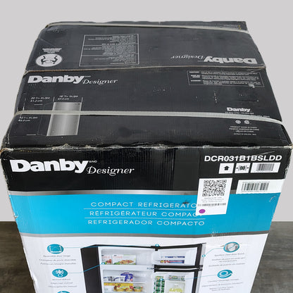 Danby Designer 3.1 cu. ft. Mini Fridge in Stainless Look with Freezer Section DCR031B1BSLDD