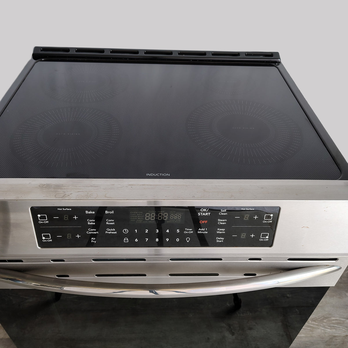 Frigidaire Gallery 30 in. 4 Element Slide-In Induction Range in Stainless Steel with Convection and Air Fry FGIH3047VFE