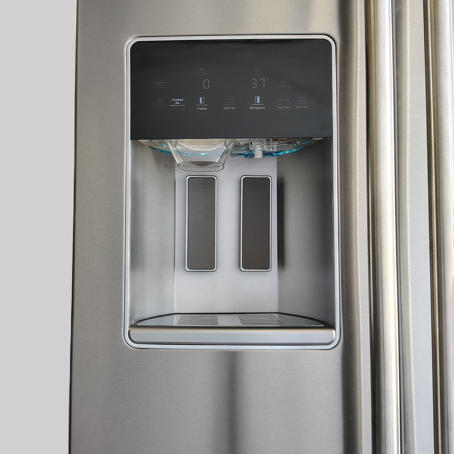 Kitchen Aid 36 in. 20.8 cu. ft. Counter Depth Side-by-Side Refrigerator in Stainless Steel with Exterior Ice and Water Dispenser KRSC536RPS00