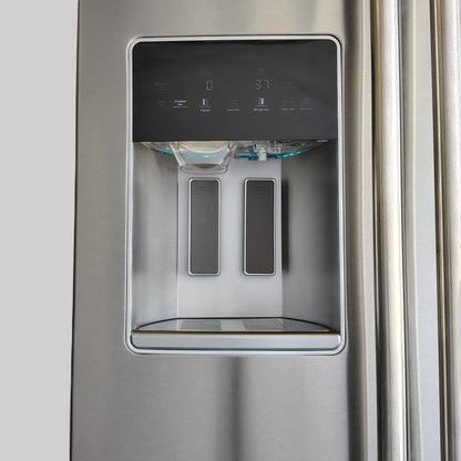 Kitchen Aid 36 in. 20.8 cu. ft. Counter Depth Side-by-Side Refrigerator in Stainless Steel with Exterior Ice and Water Dispenser KRSC536RPS00