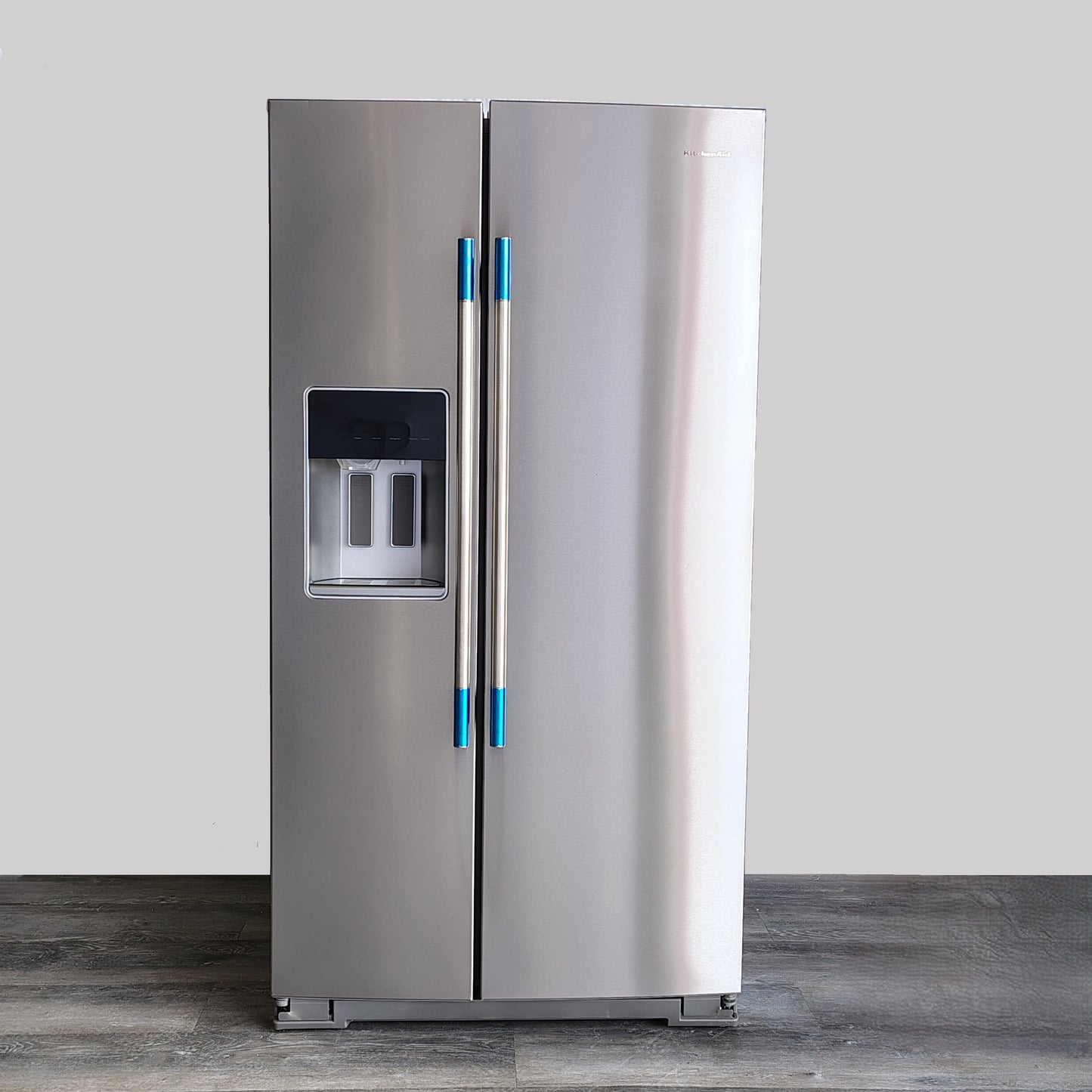 Kitchen Aid 36 in. 20.8 cu. ft. Counter Depth Side-by-Side Refrigerator in Stainless Steel with Exterior Ice and Water Dispenser KRSC536RPS00
