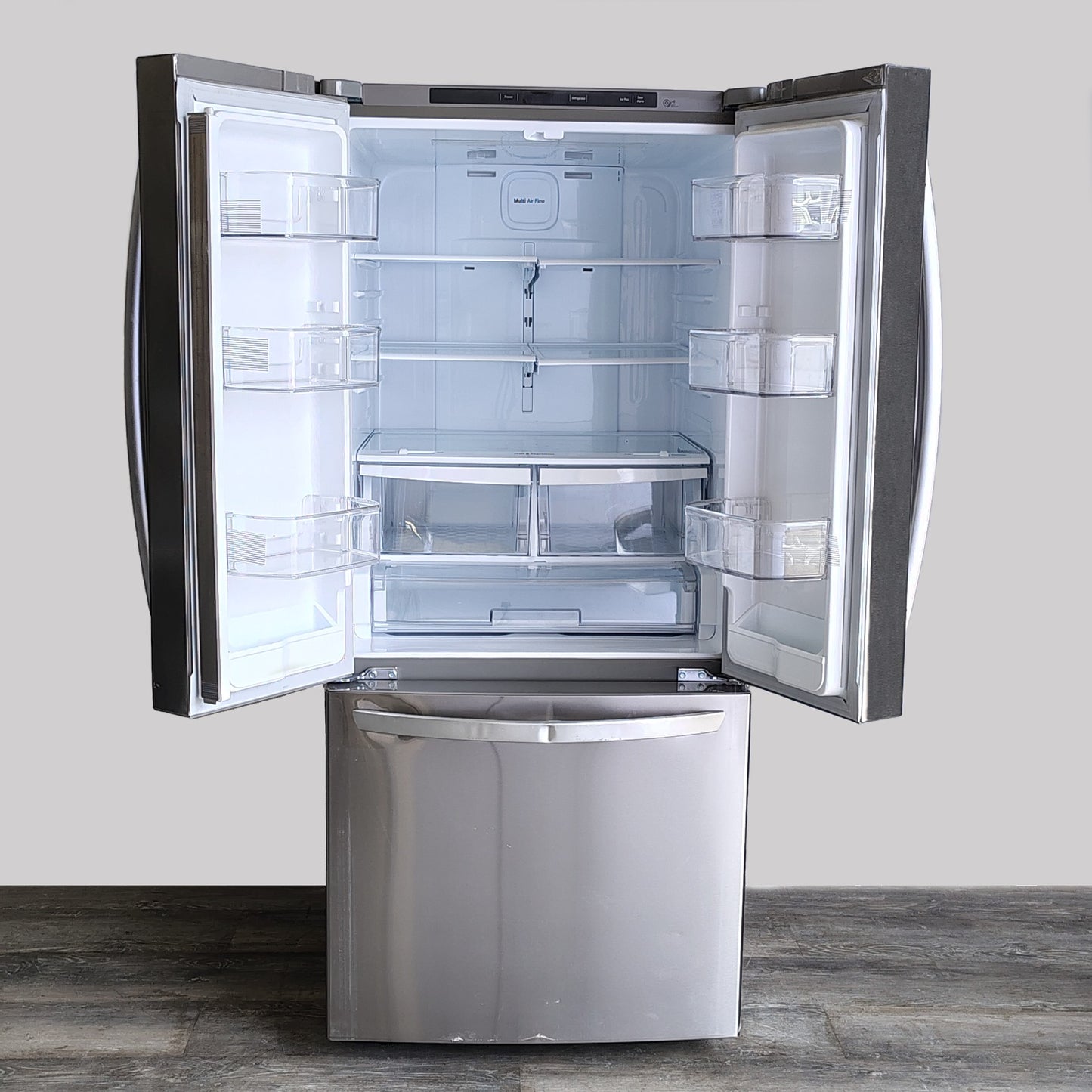 LG 30 in. W 22 cu. ft. French Door Refrigerator with Ice Maker in Stainless Steel LFCS22520S